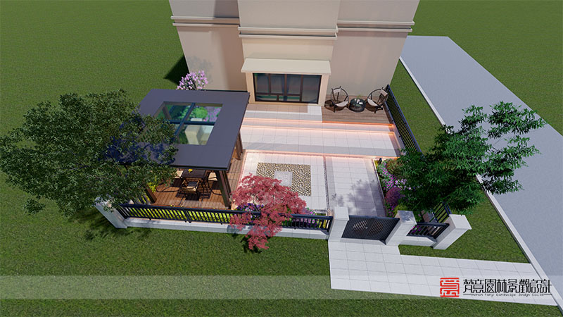 滎陽金苑陽光里99㎡庭院設(shè)計(jì)