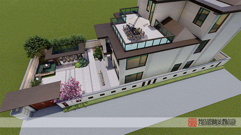 鄭州京水花園240平米別墅庭院設(shè)計 鄭州京水花園240平米別墅庭院設(shè)計