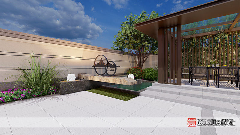 鄭州京水花園240平米別墅庭院設(shè)計 鄭州京水花園240平米別墅庭院設(shè)計