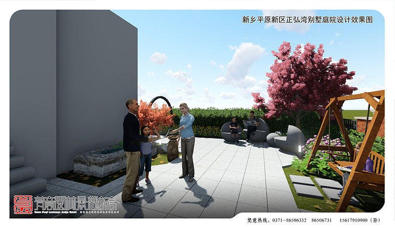 新鄉(xiāng)別墅庭院設(shè)計,平原新區(qū)正弘灣別墅庭院設(shè)計