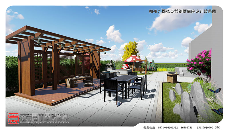 鄭州九郡弘別墅庭院設(shè)計(jì),鄭州別墅庭院設(shè)計(jì)