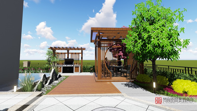 鄭州別墅花園設(shè)計(jì)施工案例-龍湖九溪郡